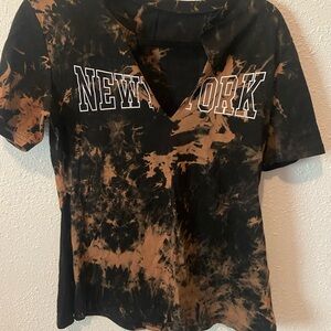 Tie-Dye Short Sleeve Tee - Black and Brown